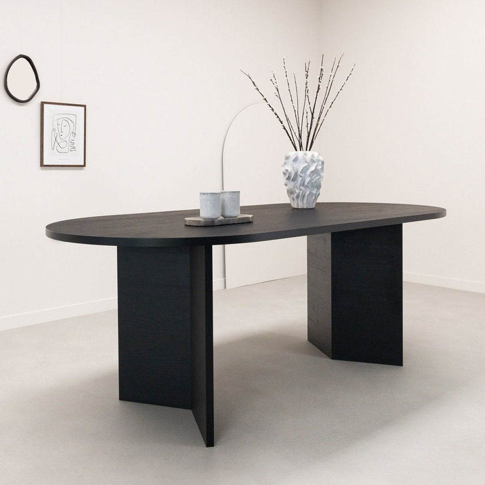 Eettafel Nina 200 x 90cm, kleur zwart eiken