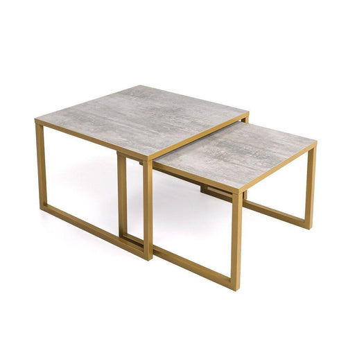 Stalux Salontafelset 'Lisa' 65 en 50cm, kleur goud / beton