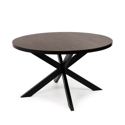 Stalux Ronde eettafel 'Daan' 120cm, kleur zwart / bruin hout