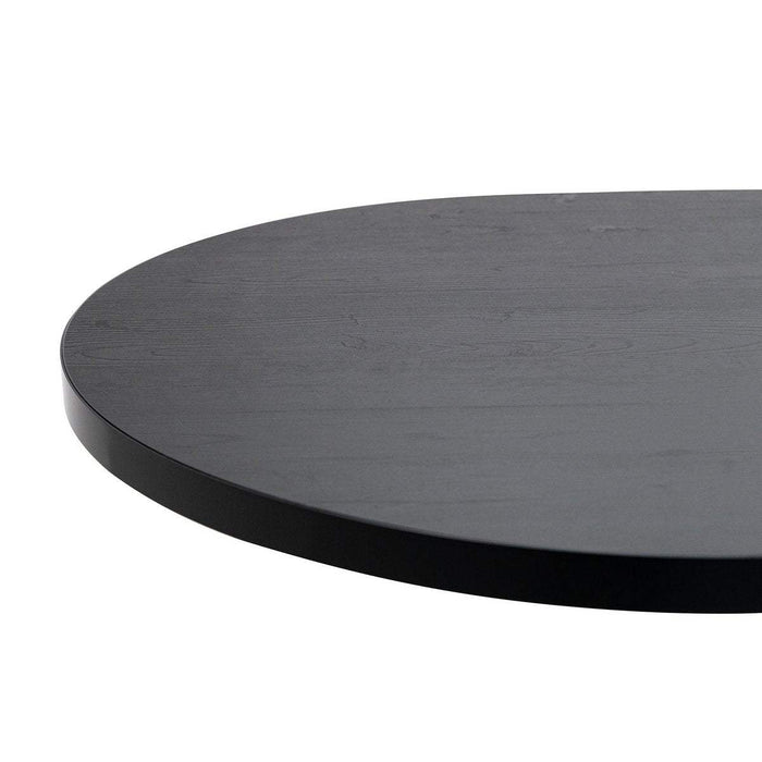 Stalux Plat ovale eettafel 'Noud' 240 x 100, kleur zwart / zwart eiken