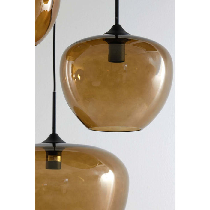 Hanglamp Mayson glas bruin+mat zwart