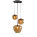 Hanglamp Mayson glas bruin+mat zwart