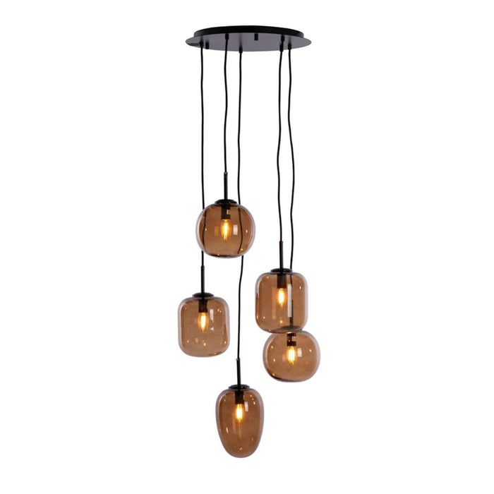 Hanglamp Mezza glas bruin