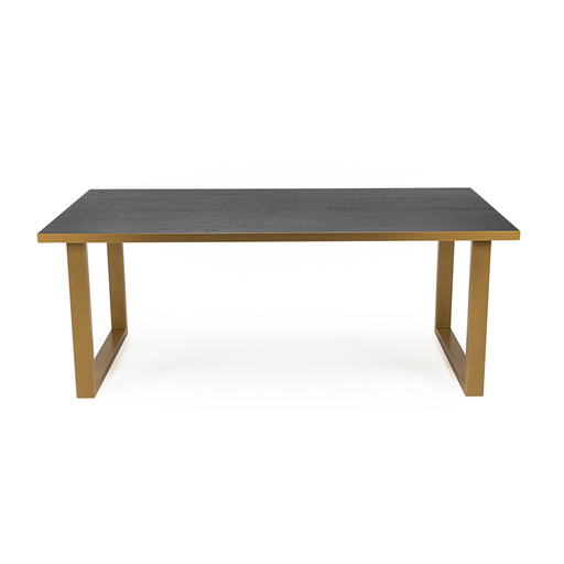 Stalux Eettafel 'Joop' 200 x 100cm, kleur goud / zwart eiken