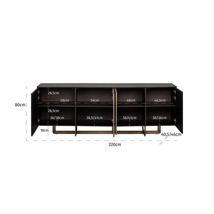 Dressoir Dax 4-deuren Zwart