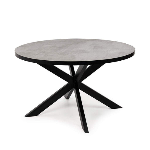 Stalux Ronde eettafel 'Daan' 135cm, kleur zwart / beton