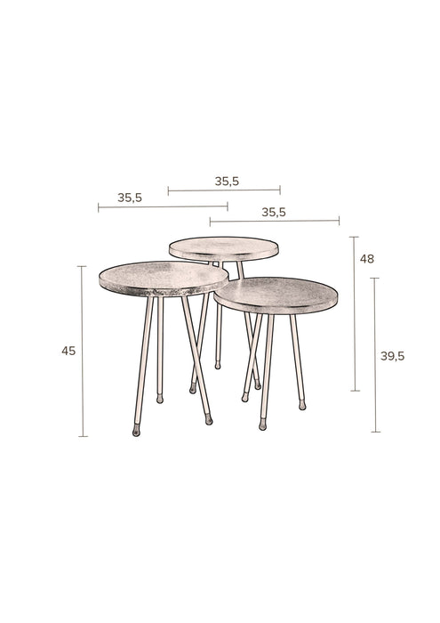 Alim Bijzettafel (Set van 3)