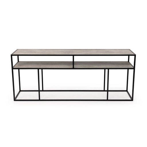 Stalux Side-table 'Teun' 200cm, kleur zwart / beton