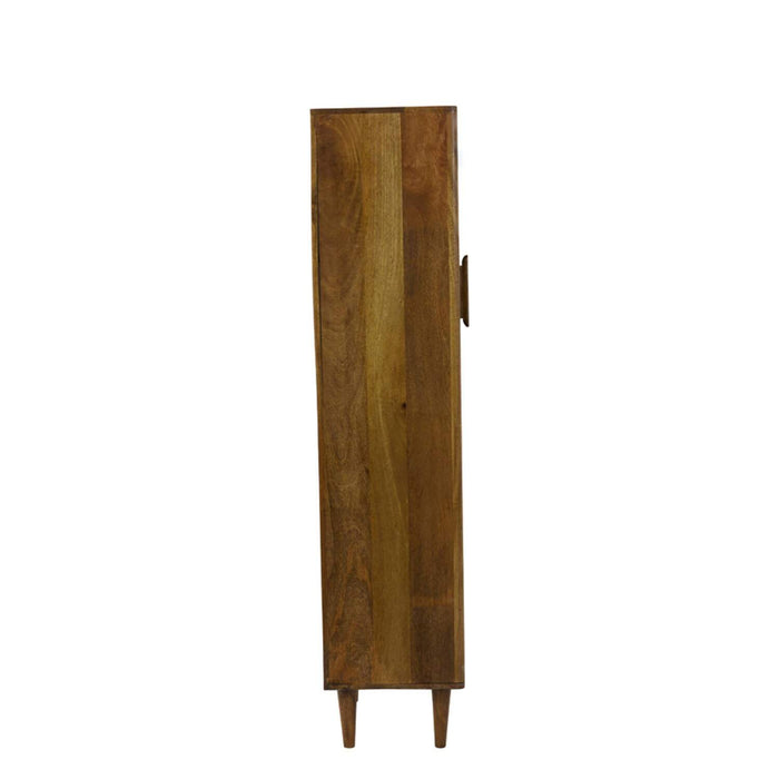 Kast Mocu glas+hout olie bruin L