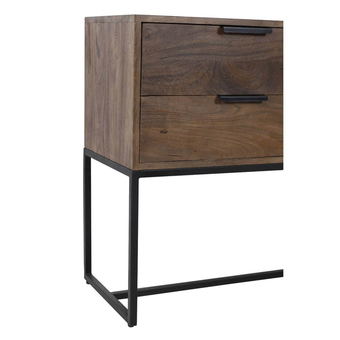 Side table Meave hout mat donker bruin