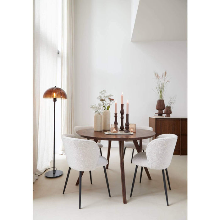 Eettafel rond Quenza acacia hout donker bruin