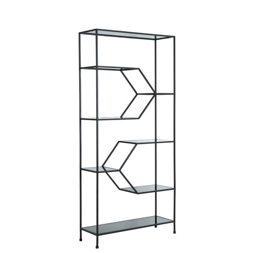 Kast open Aino smoke glas+mat zwart