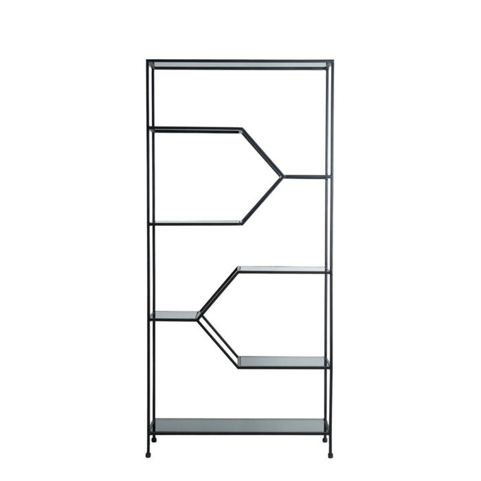 Kast open Aino smoke glas+mat zwart