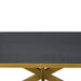 Stalux Plat ovale eettafel 'Noud' 180 x 100, kleur goud / zwart eiken