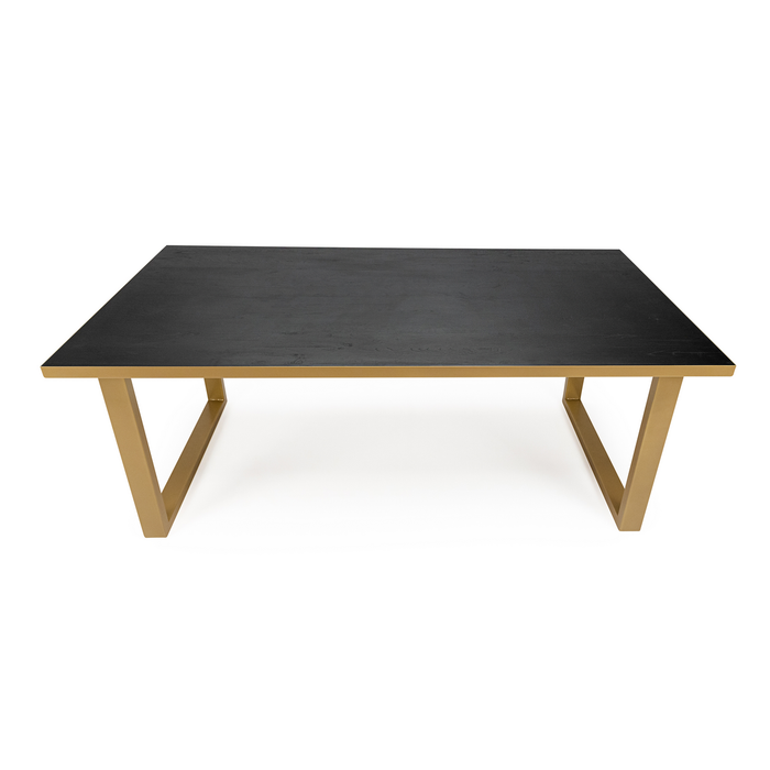 Stalux Eettafel 'Joop' 200 x 100cm, kleur goud / zwart eiken