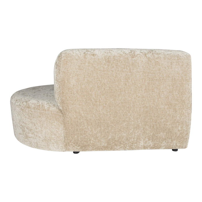 Lujo Sofa Creme 6051 Fiore Stoff rechts Ottomane