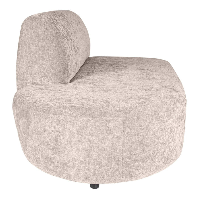 Lujo Sofa weiß 9852 Fiore Stoff links Ottomane