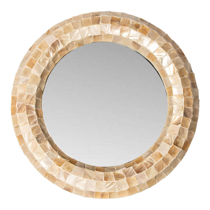 Chelsae Cream Poly Rond Shell Mirror Klein