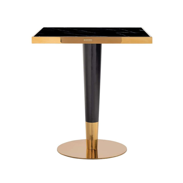 Eettafel Can Roca square black 70x70 Goud