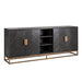 Dressoir Blackbone brass 4-deuren + open vak (Black rustic)