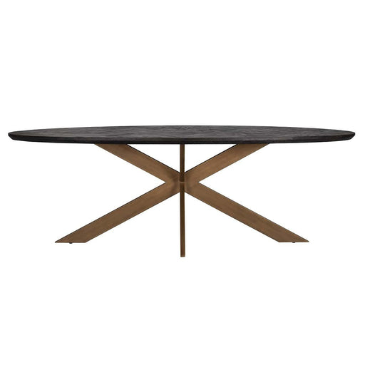 Eettafel Blackbone brass ovaal 230cm Zwart