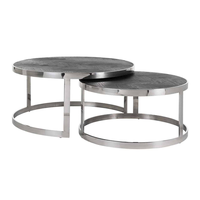 Coffee table Blackbone silver set of 2 