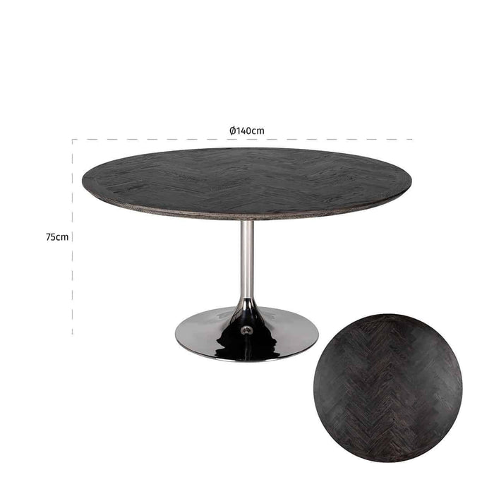 Eettafel Blackbone silver 140Ø