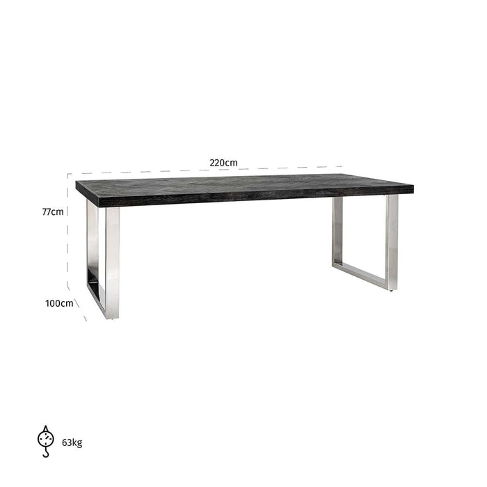 Eettafel Blackbone silver 220