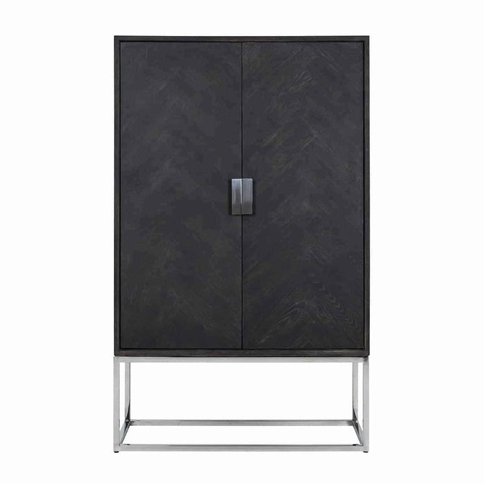 Wandkast Blackbone silver 2-deuren laag (Black rustic)