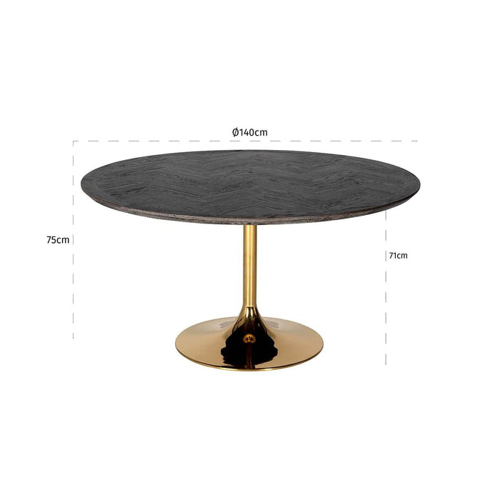 Eettafel Blackbone gold 140Ø