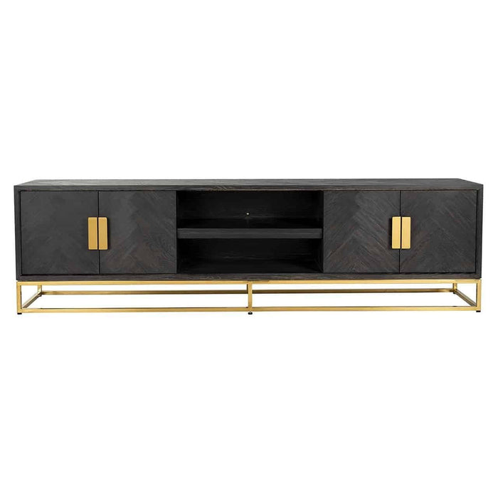 TV-dressoir Blackbone gold 4-deuren 220 (Black rustic)