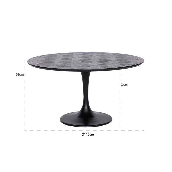 Eettafel Blax 140Ø Zwart