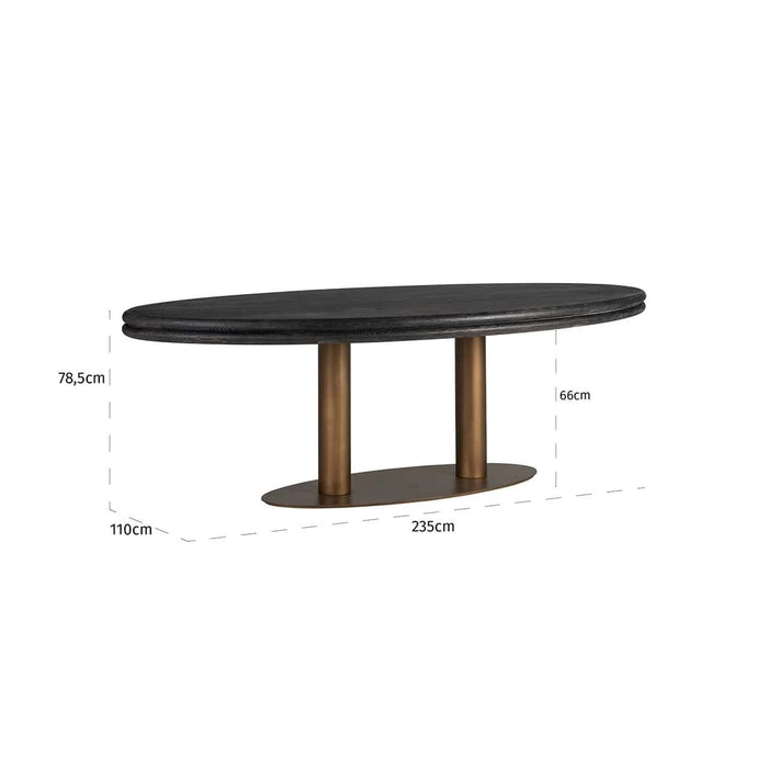 Eettafel Macaron ovaal 235