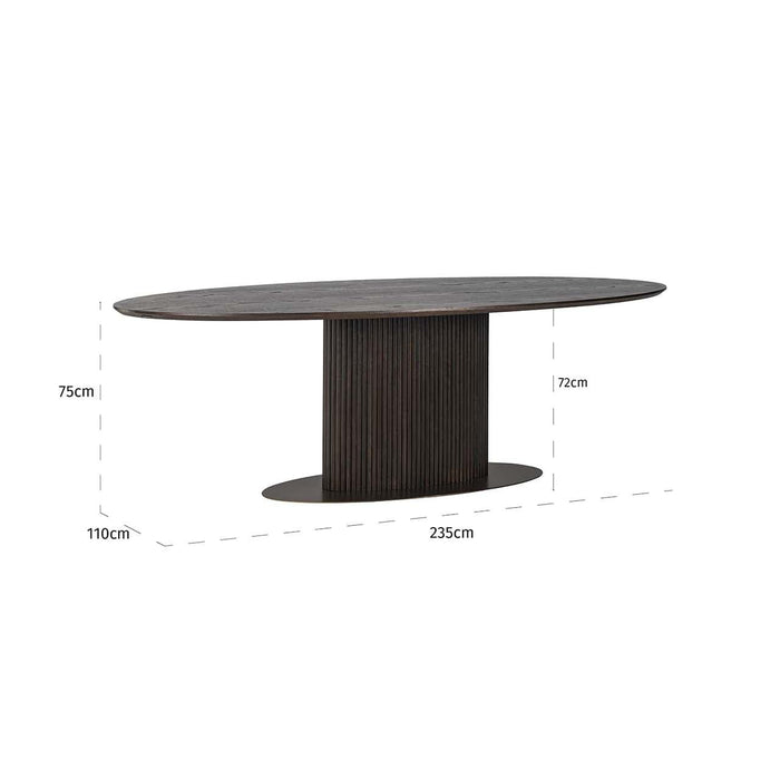 Eettafel Luxor ovaal 235cm Bruin