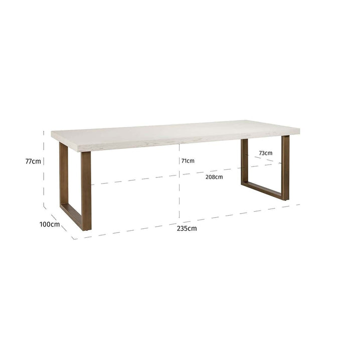 Eettafel Whitebone 235cm