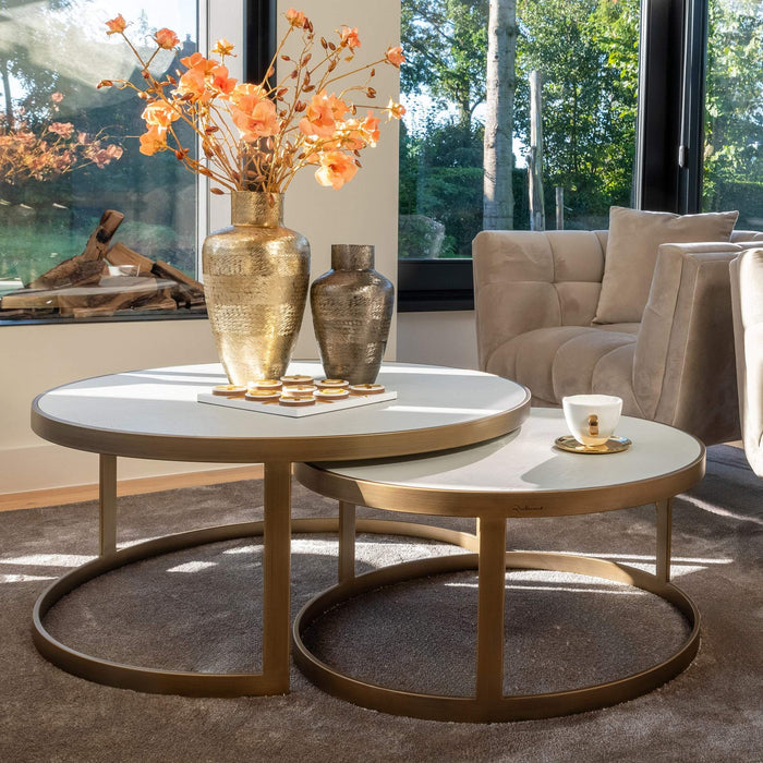 Whitebone brass coffee table set of 2