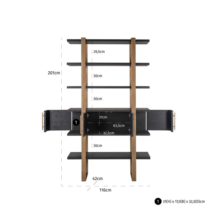 Wandkast Cambon 4-deuren 4-planken