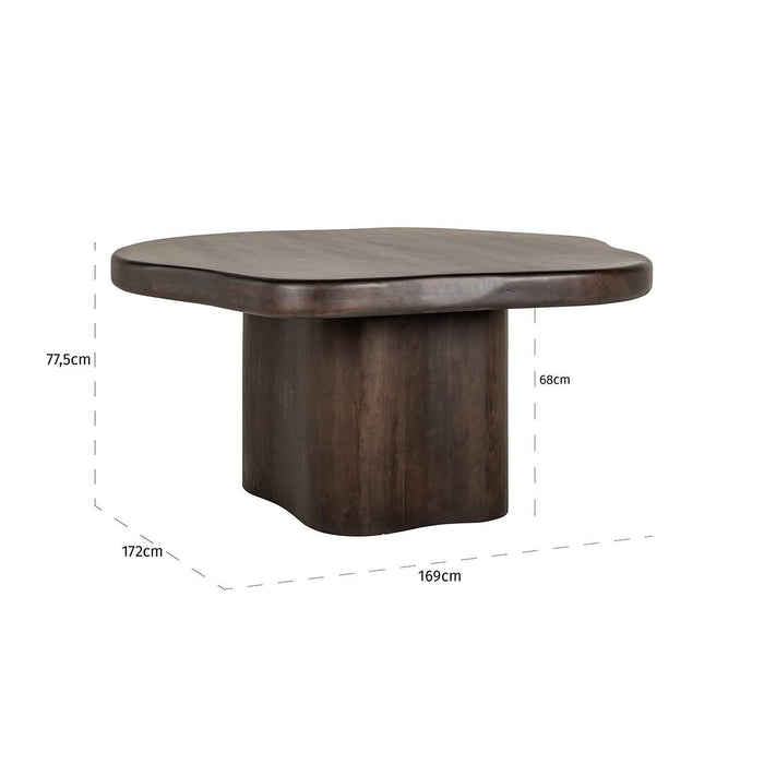 Eettafel Sherman Organisch 151x151 (Brown)