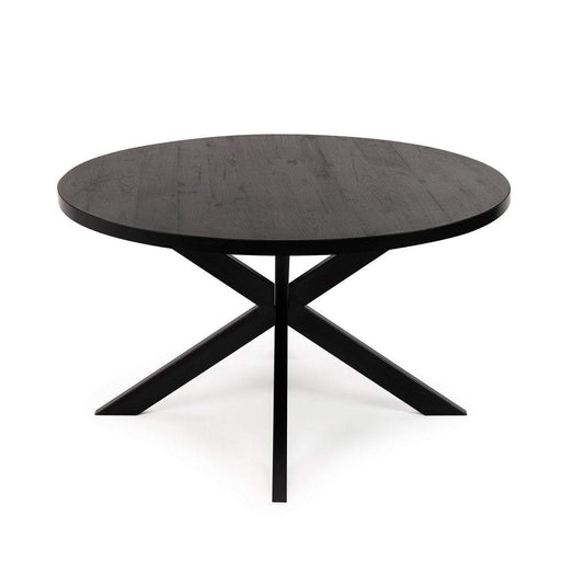 Stalux Ronde eettafel 'Daan' 120cm, kleur zwart / zwart eiken