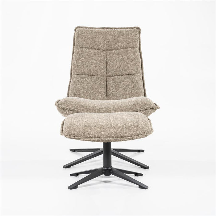 Fauteuil Marcus met voetenbank- licht grijs Baquer