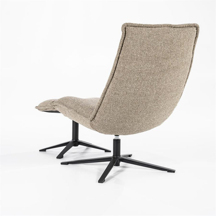 Fauteuil Marcus met voetenbank- licht grijs Baquer