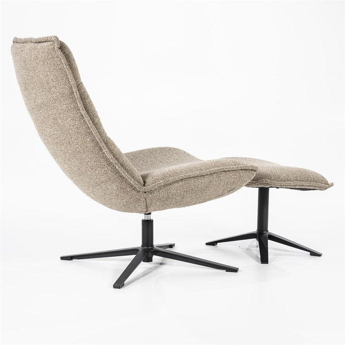 Fauteuil Marcus met voetenbank- licht grijs Baquer