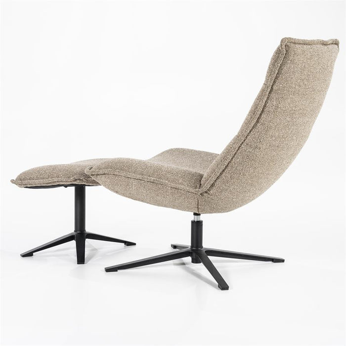 Fauteuil Marcus met voetenbank- beige Baquer