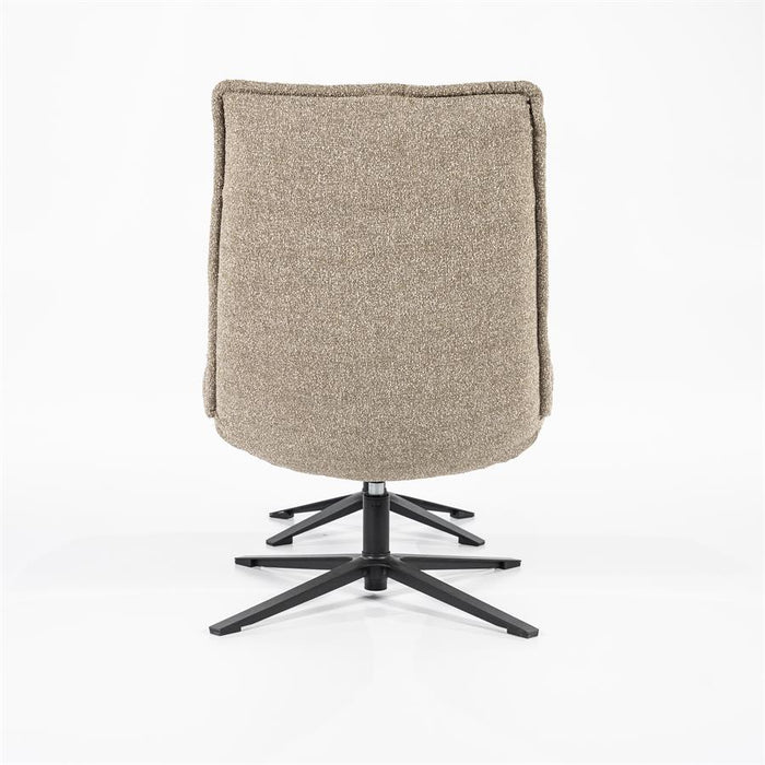 Fauteuil Marcus met voetenbank- beige Baquer