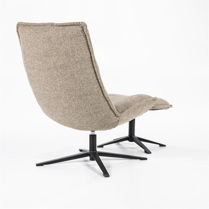 Fauteuil Marcus met voetenbank- beige Baquer