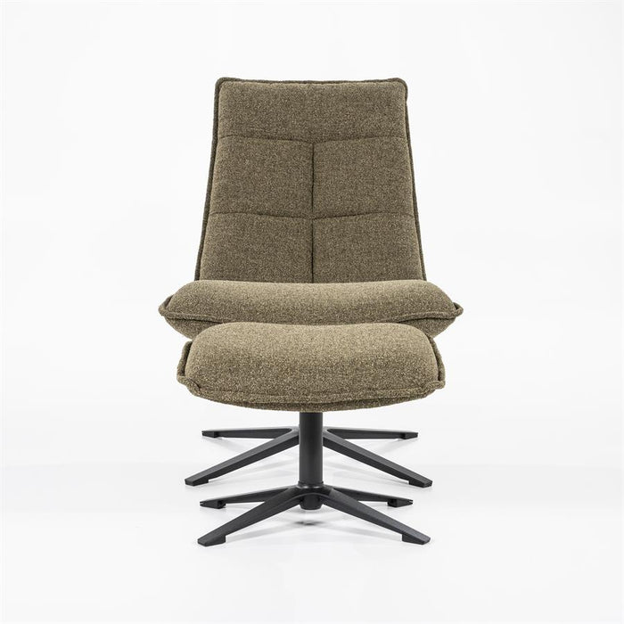 Fauteuil Marcus met voetenbank - groen Baquer