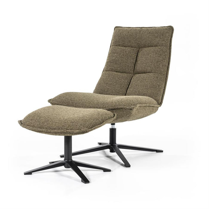 Fauteuil Marcus met voetenbank - groen Baquer