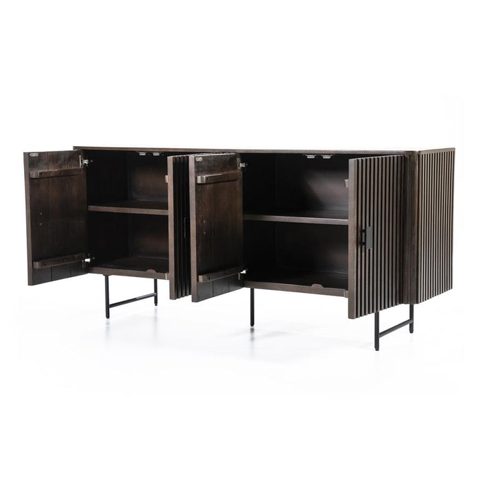 Remi 4-türiges Sideboard. - braun