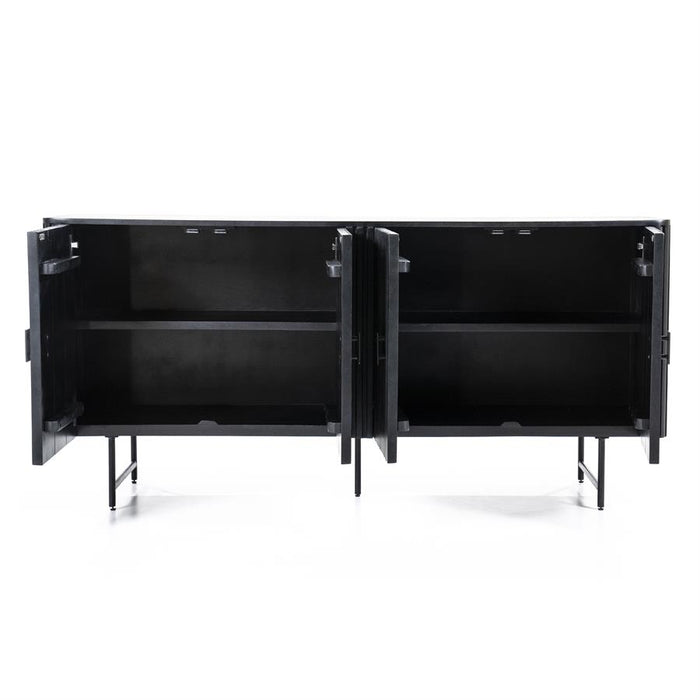 Remi 4-türiges Sideboard. - Schwarz