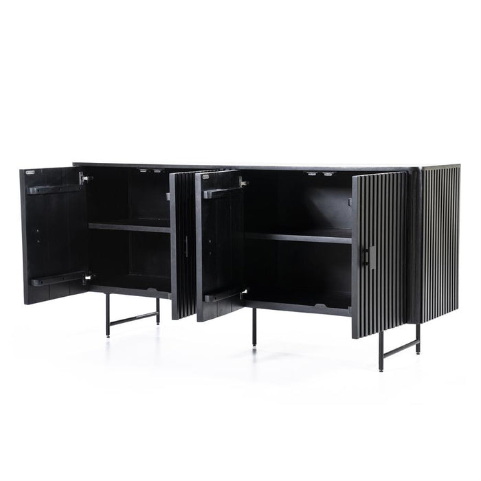 Remi 4-türiges Sideboard. - Schwarz